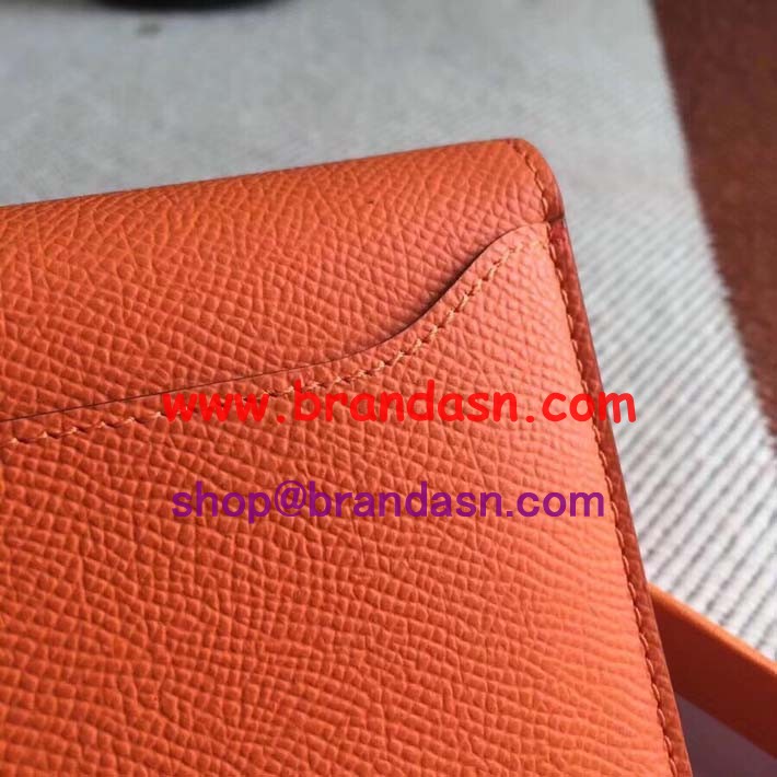 エルメス(HERMES) コンスタンス コンパクト ヴェールヴェルティゴ オレンジ Y刻 二つ折り 財布 新品